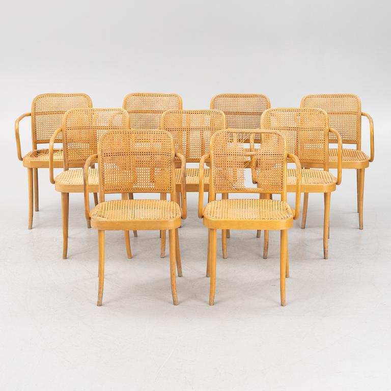 Josef Hoffman, attributed to. A set of nine mid 20th century chairs.