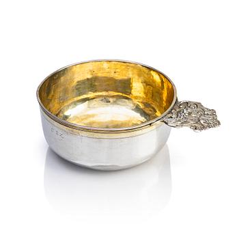 239. A Swedish parcel-gilt silver drinking cup/bowl, mark of Henrik Wittkopf the elder, Stockholm 1749.