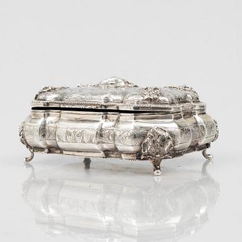 A Rococo Style Silver Box, 20th Century.