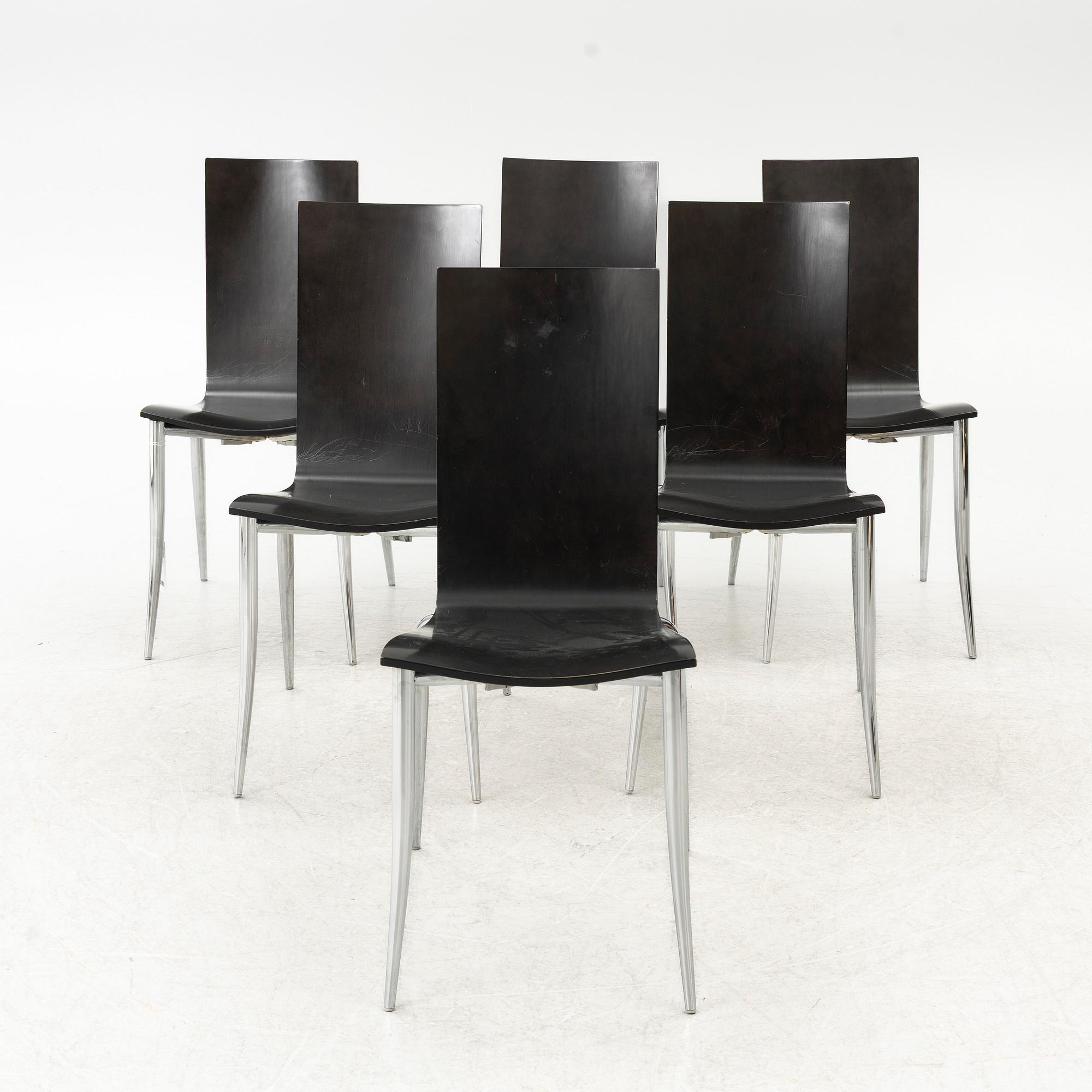 Philippe Starck, Stolar, 6 st, "Olly Tango", Driade, Italien, 2000-tal.