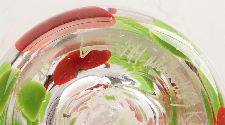 Elna Melusine Jolom, a signed and dated glass vase 2014.