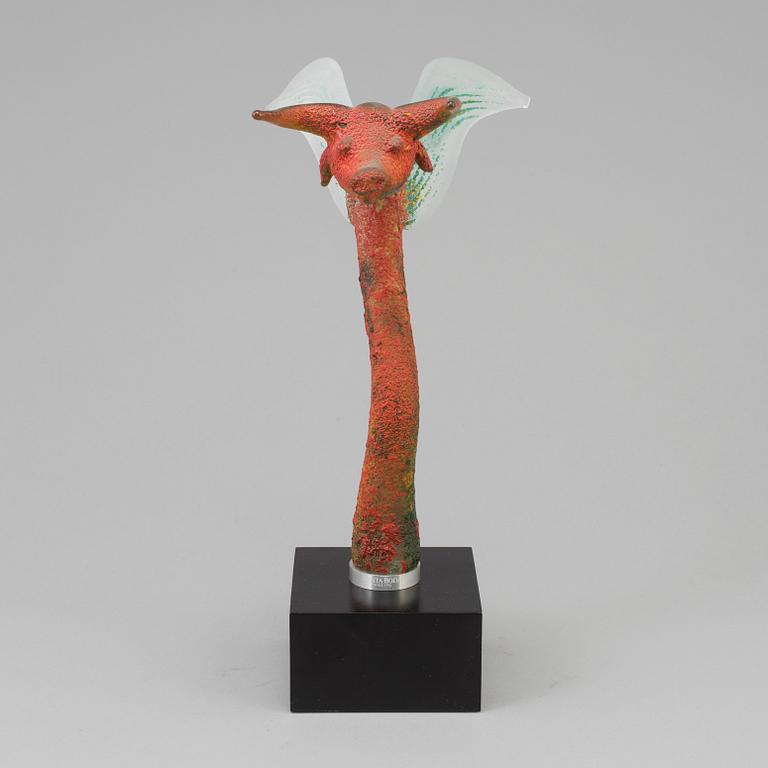 KJELL ENGMAN, skulptur, glas, signerad, Kosta Boda.