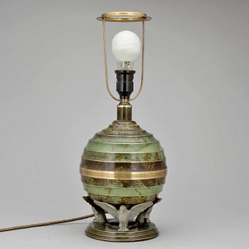 BORDSLAMPA, metall, 1940-tal.