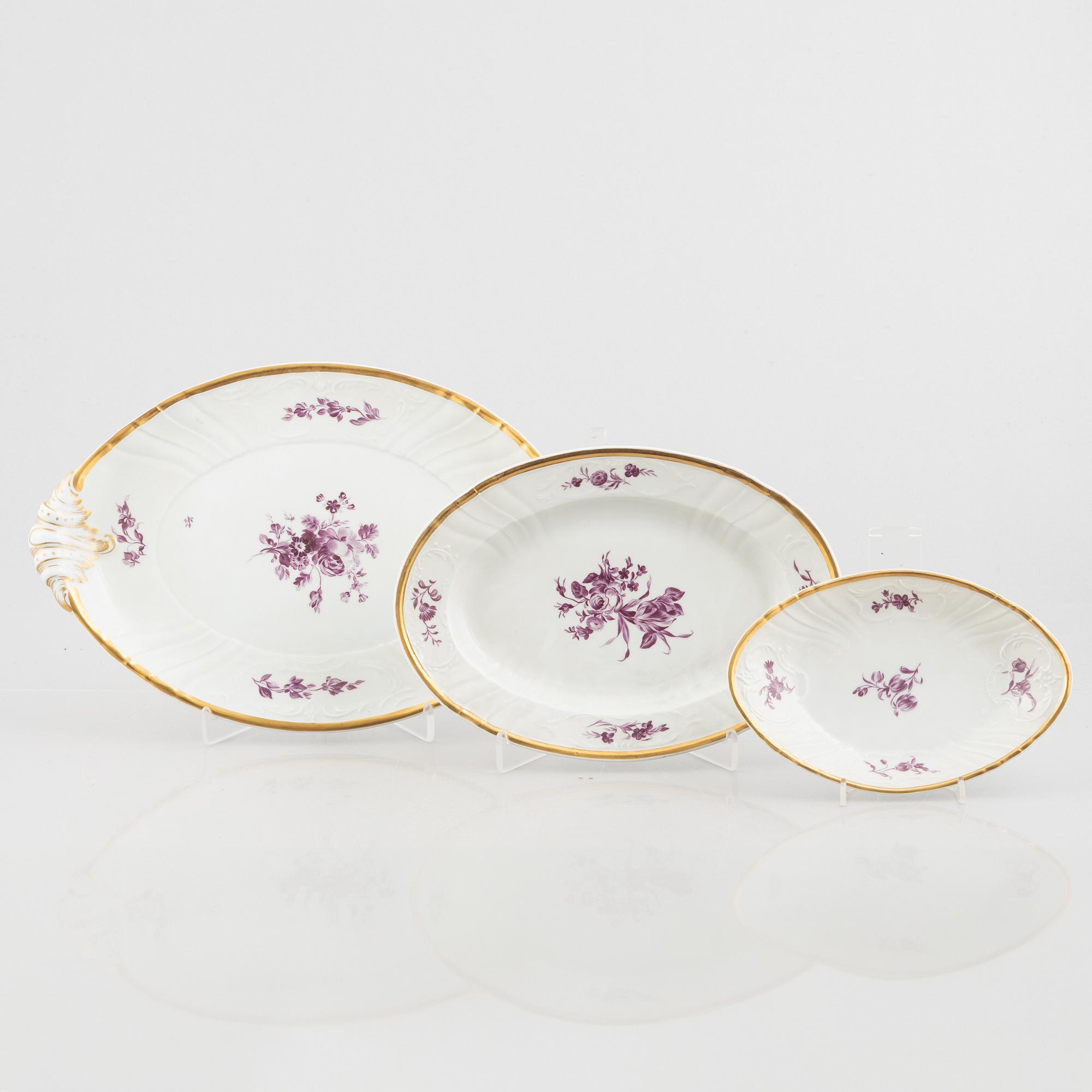 A 61-piece porcelain dinner service, Royal Copenhagen, Denmark, early 20th century.
