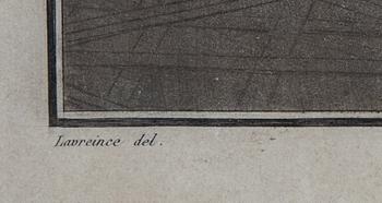 Niclas Lafrensen d.y., efter. Gravör Jean Francois Janinet. Tre färggravyrer, bildstl 35,5 x 28 cm vardera.