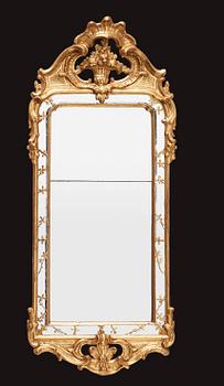 A Swedish Rococo 18th century mirror by N Meunier, master 1754.