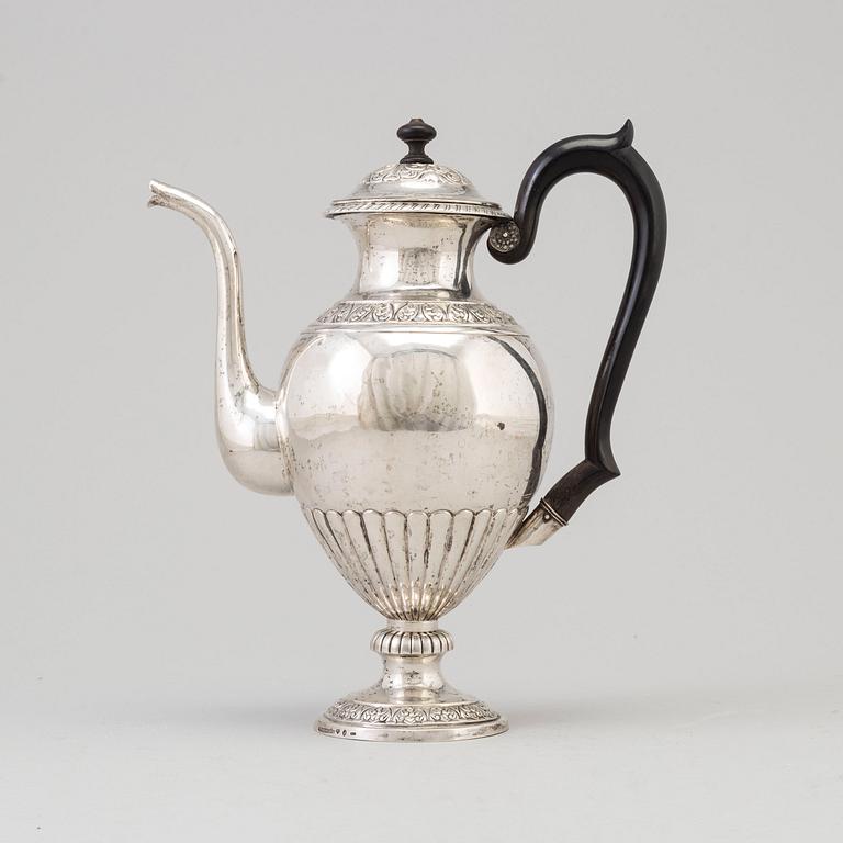 A Swedish 18th century silver tea-pot, mark of Johan Wahlström, Jönköping 1840.