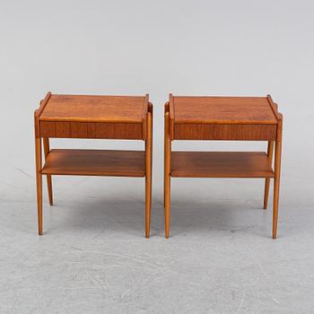Sängbord, ett par, teak, Carlström & Co, Bjärum, 1950/60-tal.
