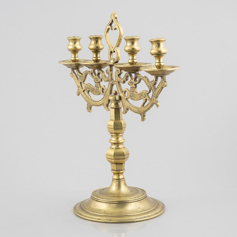 Kandelaber, mässing, 1900-tal, Barockstil.