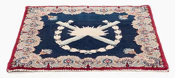 A semi-antique pictoral Keshan rug, so called Dabir, c. 48.5 x 52 cm.