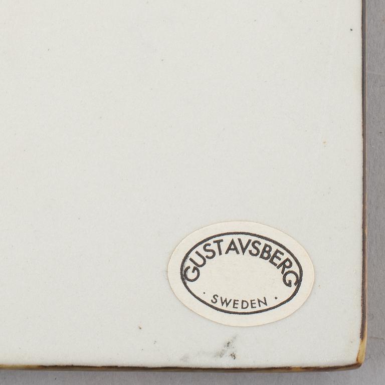 Lisa Larson, wall plaques, a pair, Gustavsberg, second half of the 20th century.