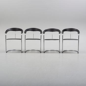 GIANCARLO VEGNI, four chairs made by Fasem, 1980s.