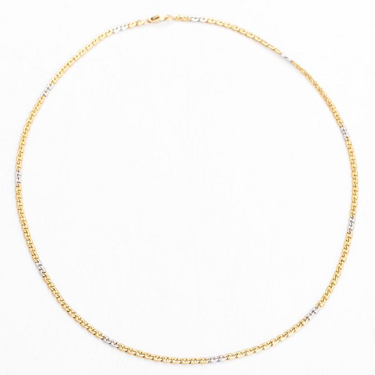 An 18K gold/white gold necklace.