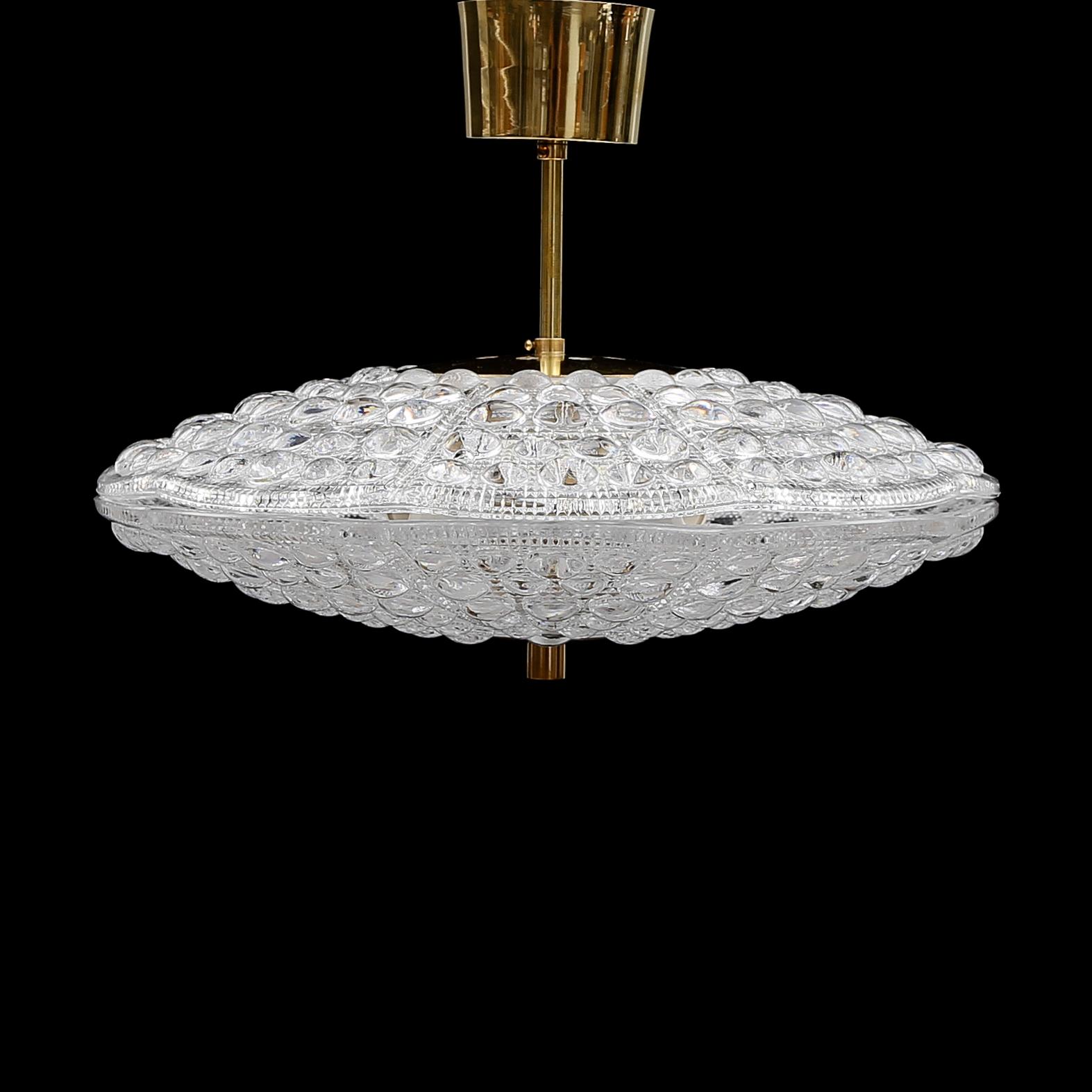 TAKLAMPA, Carl Fagerlund, Orrefors, 1900-talets andra hälft. Höjd ca 33 cm.