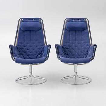 Bruno Mathsson, Armchairs, a pair, Jetson, Dux, second half of the 20th century.