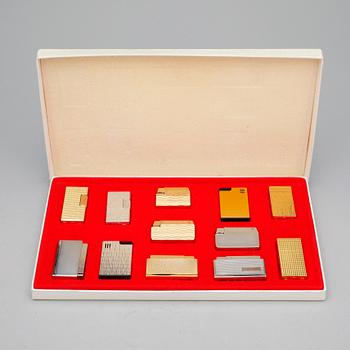 SET MED TÄNDARE, 12st, förgyllda och försilvrade, Diplomat, Schweiz, 1970-tal.