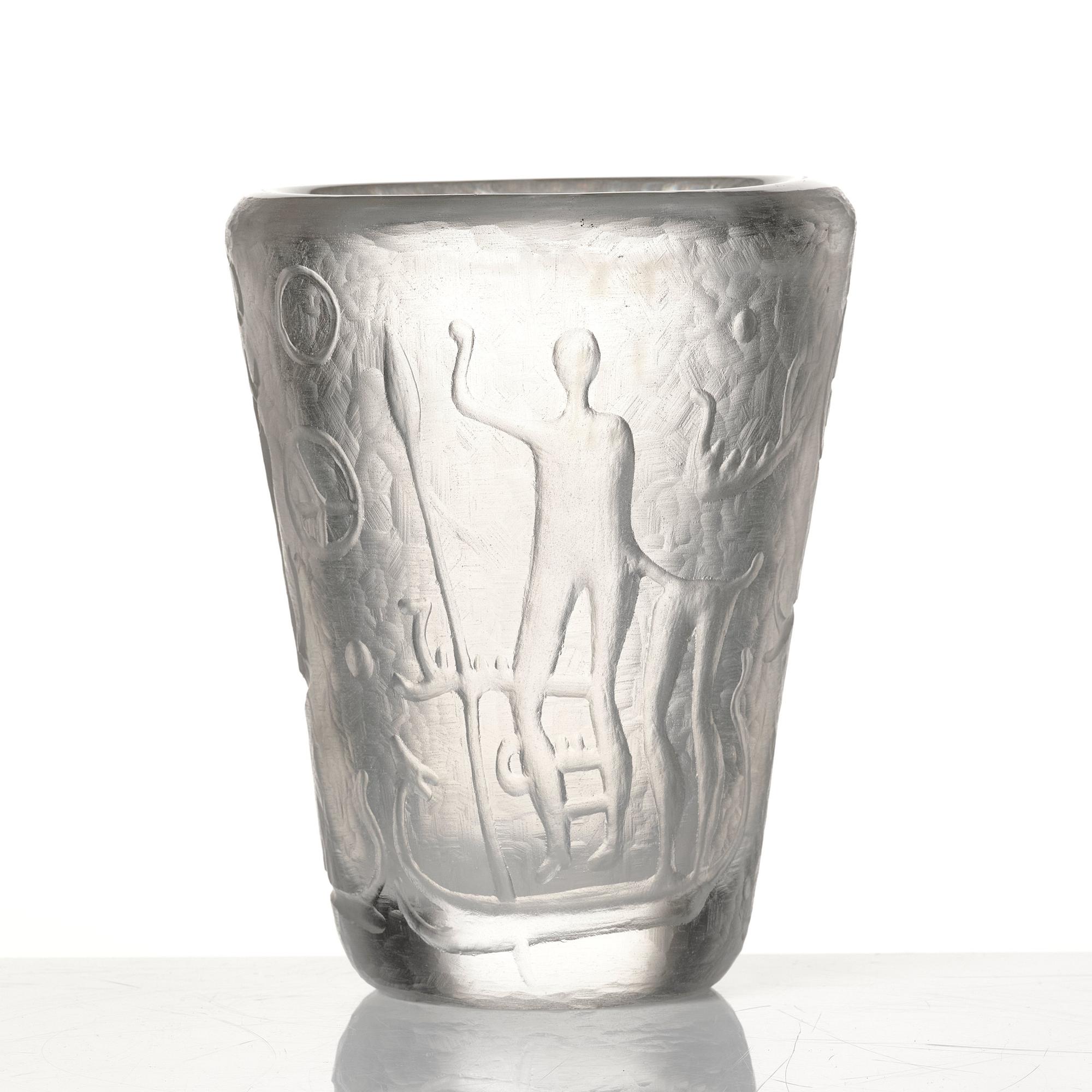 Vicke Lindstrand, a glass vase, Kosta, 1950-60s, model 503.
