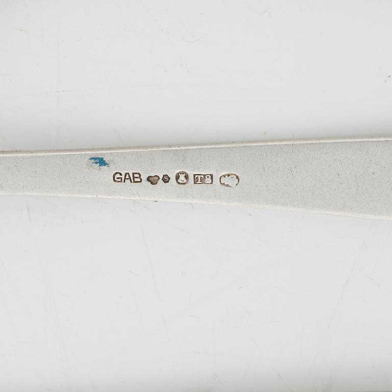 Jacob Ängman, a 129-piece Swedish silver cutlery, model 'Rosenholm', including GAB Stockholm, 1969.