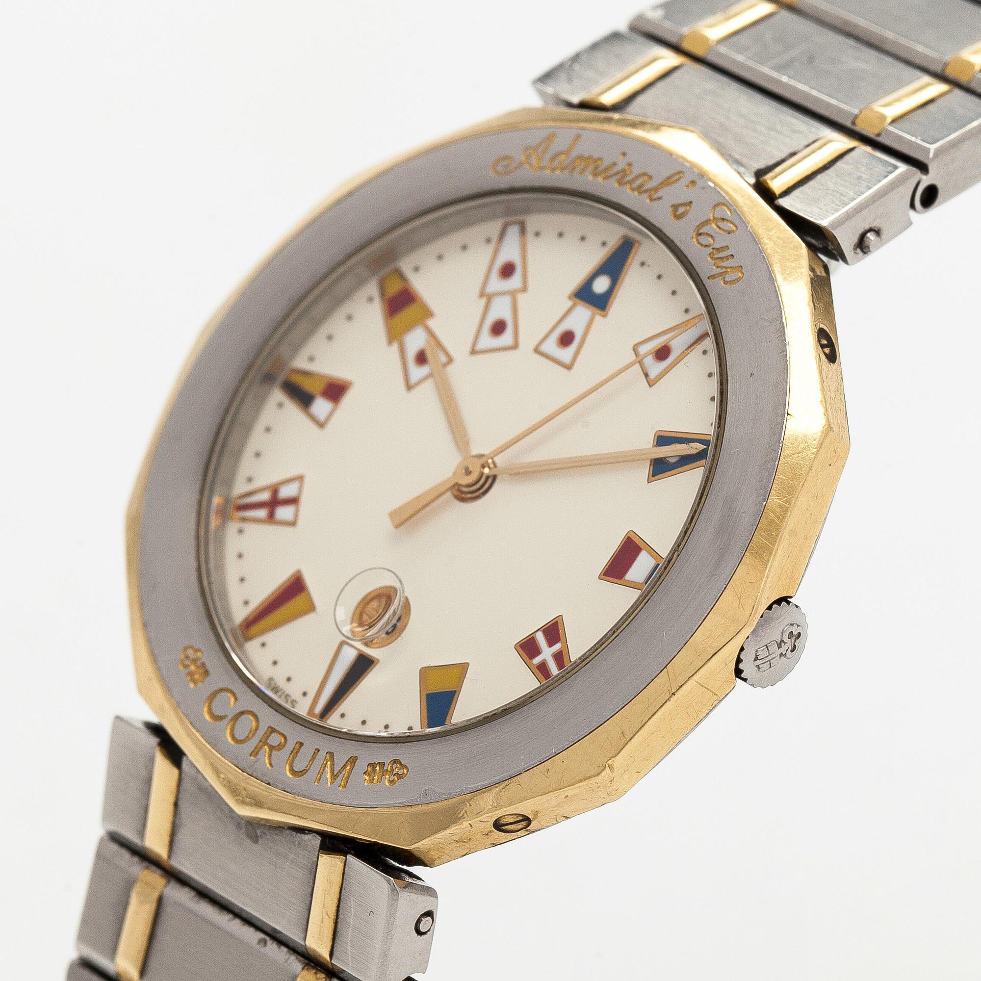 Corum, Admiral's cup, 35 mm, guld / stål, quartz.
