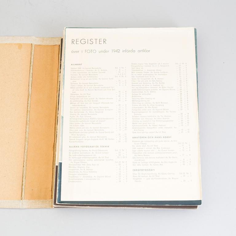TIDSKRIFTEN FOTO, 1939-1947, nio volymer.