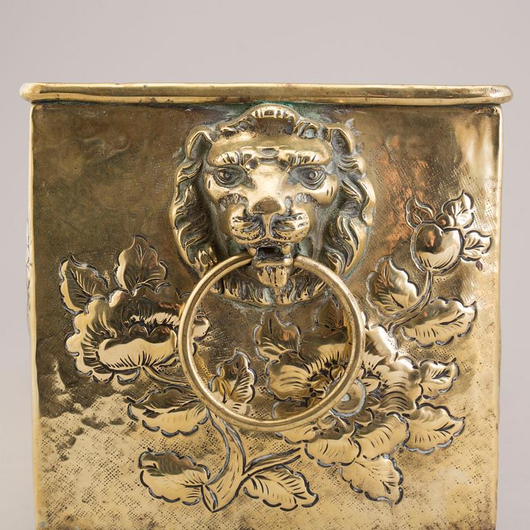 A 18th century brass jardiniere.