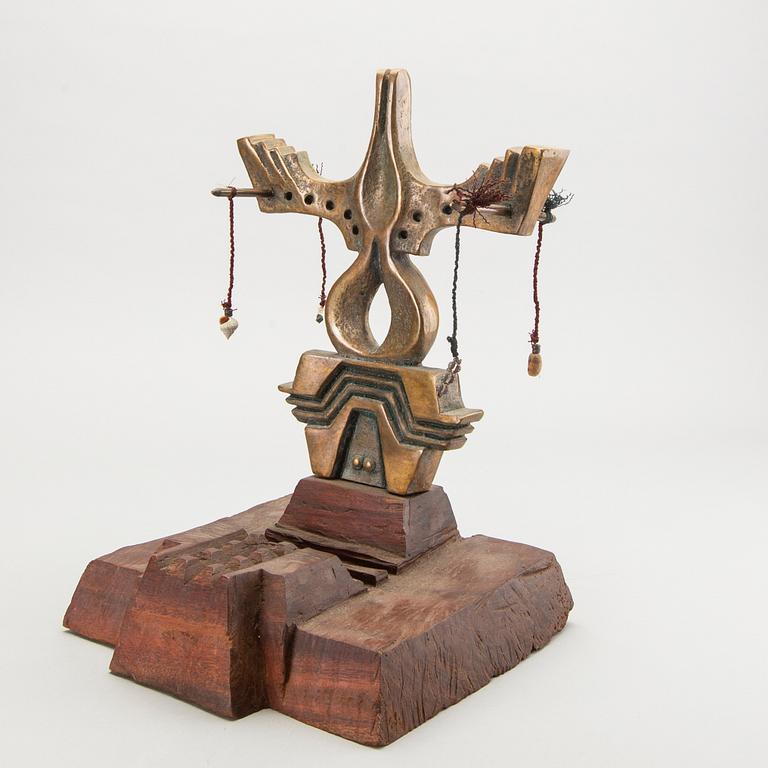 Francine Secretan, a signed and numbered sculpture of bronze and wood.