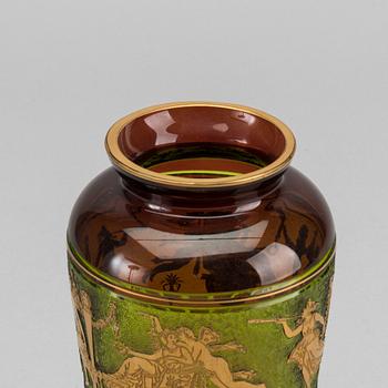 LEON LEDRU, a Cortège des Musiciens cameo glass vase for Val St Lambert around 1900-1910.