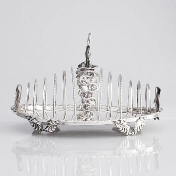 Alexander Munthe, toastrack, silver, Helsingborg 1847.