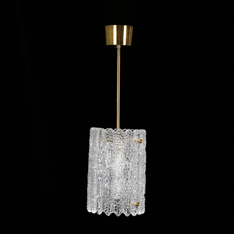 TAKLAMPA, glas och mässing, Carl Fagerlund, Orrefors.