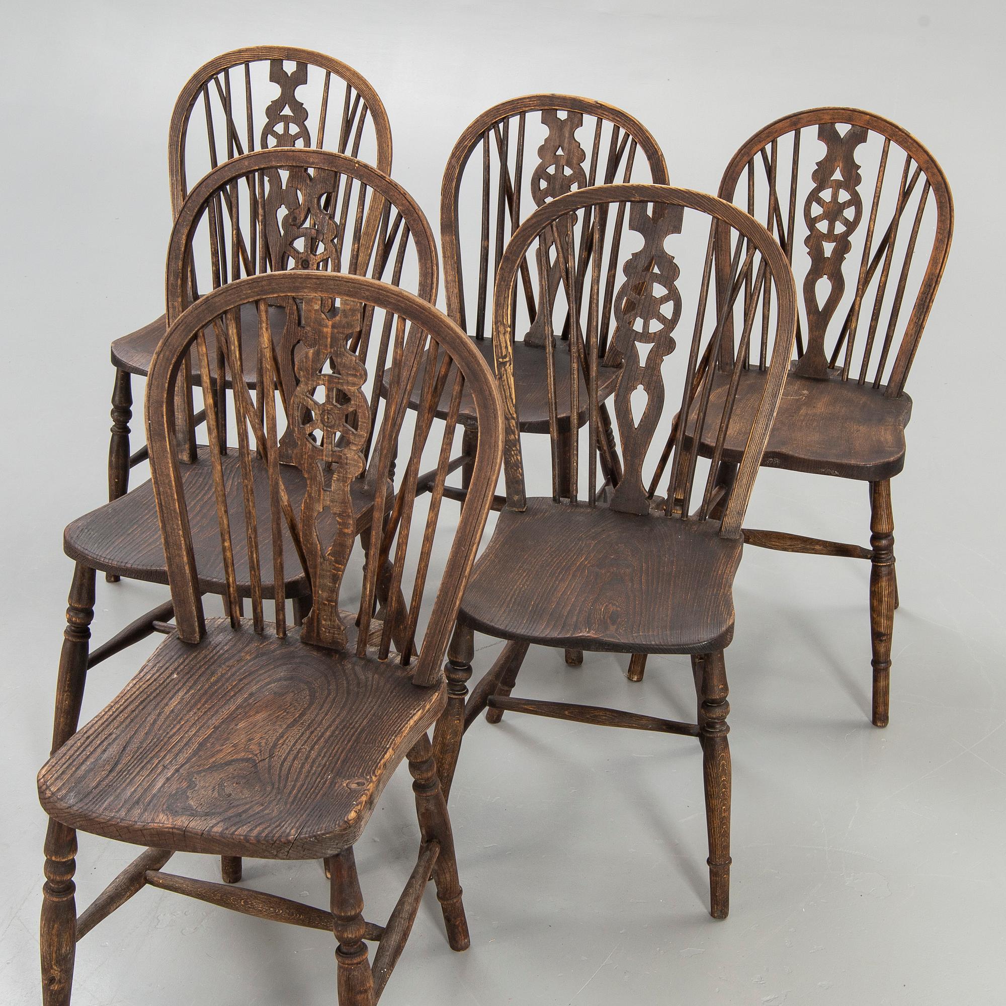 Stolar, 6 st Windsor-modell, 1900-tal.