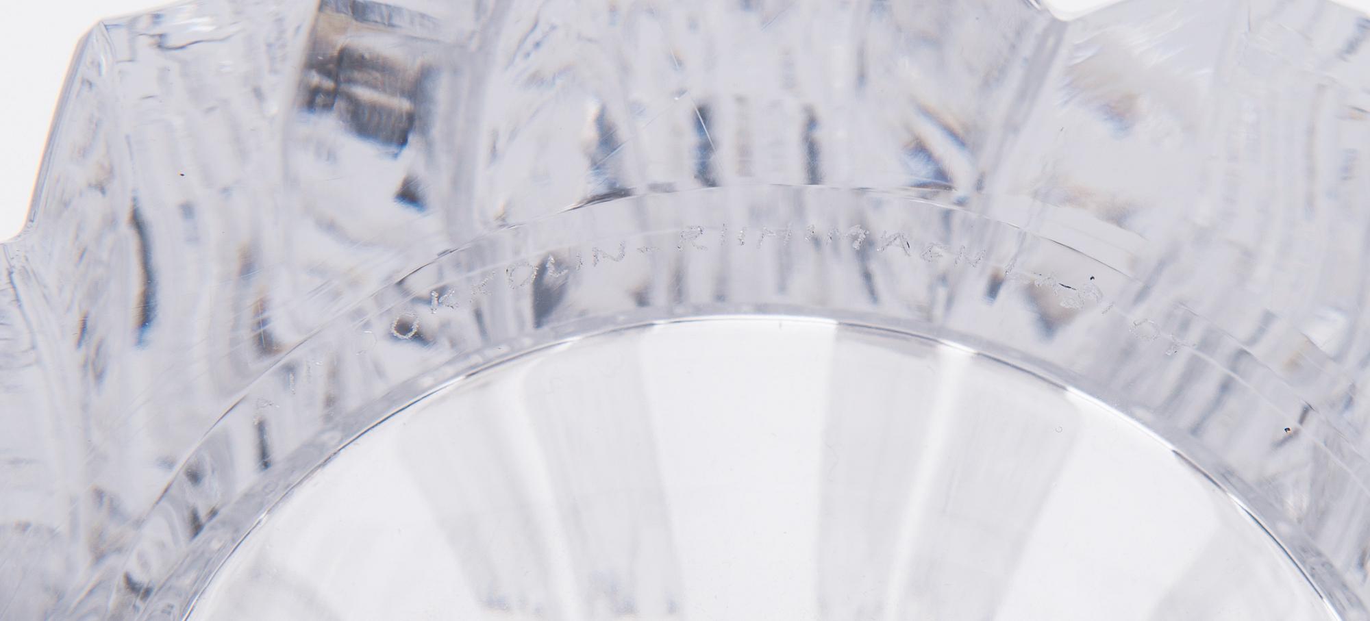 VAS, glas, signerad Aimo Okkolin, Riihimäen Lasi Oy.