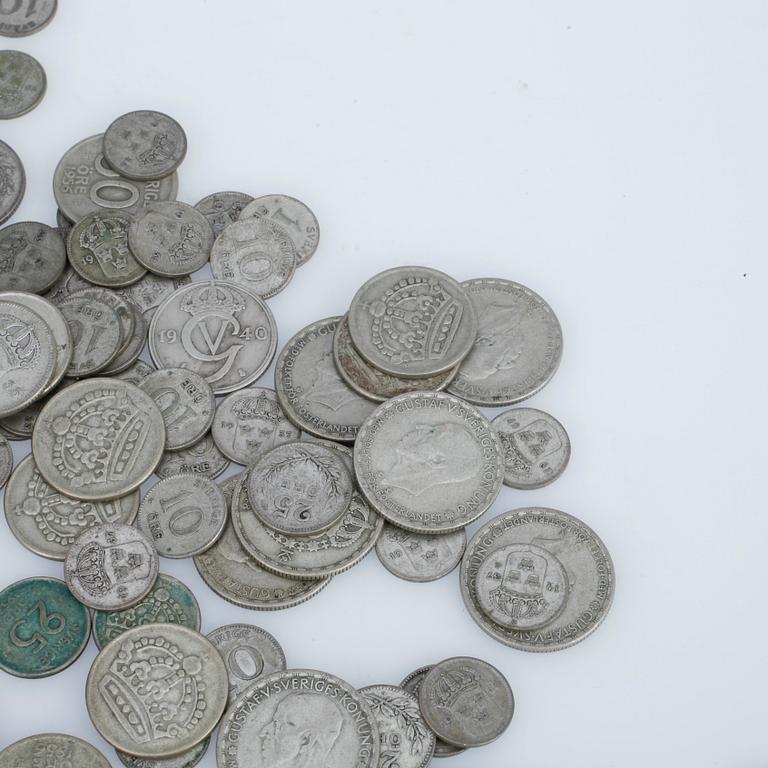 SILVERMYNT, Sverige, 1906 fram till 1961. Tot ca 657 gram.