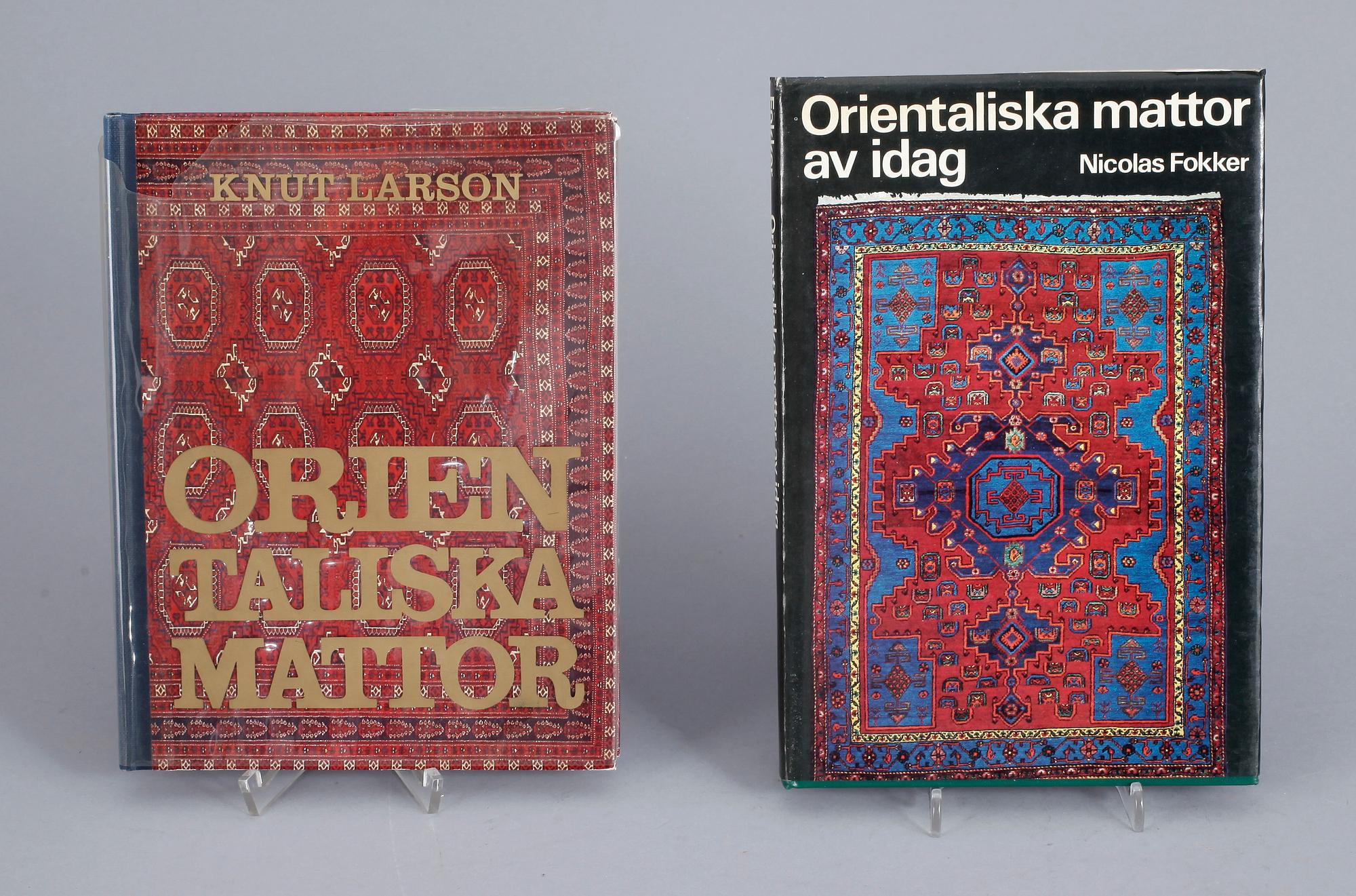 PARTI BÖCKER OM MATTOR, 8 st, bla "Orientaliska mattor" av Knut Larsson, 1962.