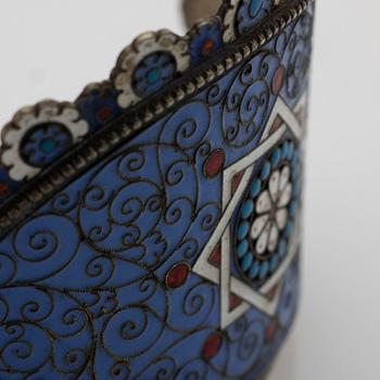 Bridal crown, possibly, silver and enamel, Russia, early 20th century.