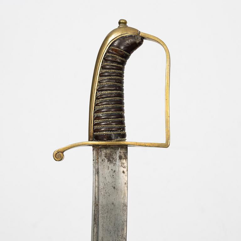 A Swedish sabre end of the 18th Century, with scabbard.