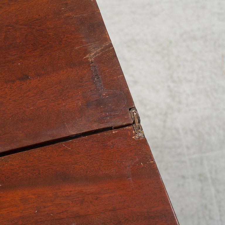 A late Gustavian mahogany card table, late 18th century.