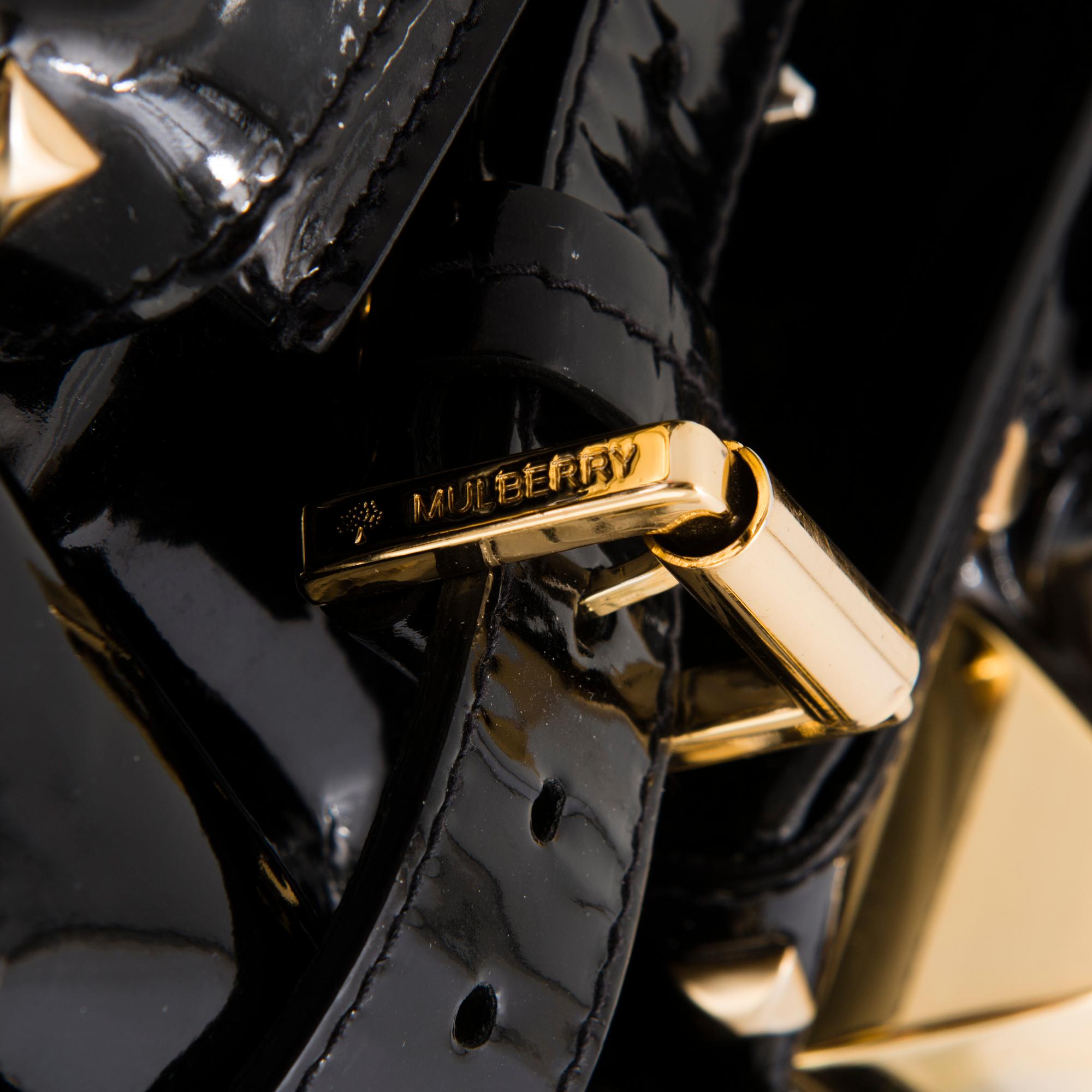MULBERRY Black Patent Leather Roxanne for GILES Bag.