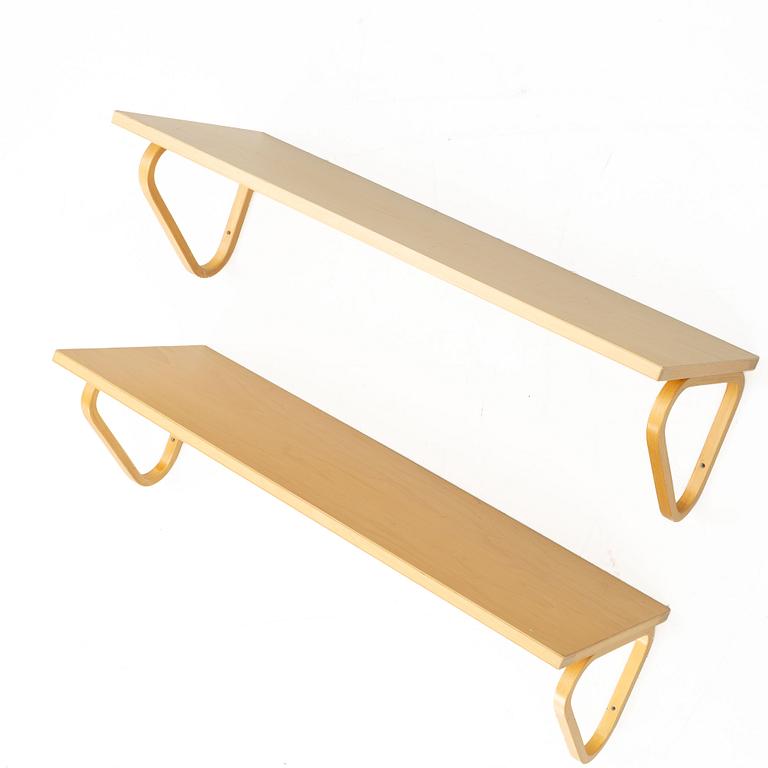 Alvar Aalto, Pair of wall shelves, model 112A, Artek, Finland.
