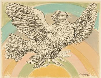 Pablo Picasso, "Colombe volant (À l'arc-en-ciel)".