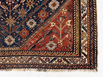 An antique Kashghai rug, c. 240 x 40 cm.