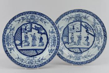 FAT, 2 st, snarlika, porslin, Kina, 1700-tal.