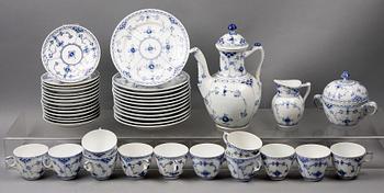 KAFFESERVIS, 27 delar, porslin, "Musselmalet", Kunglig dansk.