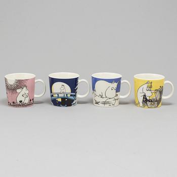 MUMINMUGGAR, 10 st, porslin, "Moomin Characters", Arabia, Finland.