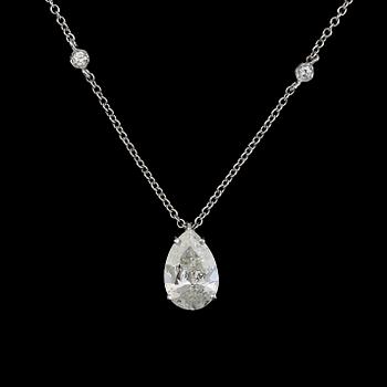 HÄNGE MED KEDJA, 18K vitguld, diamant ca 1.16 ct.
