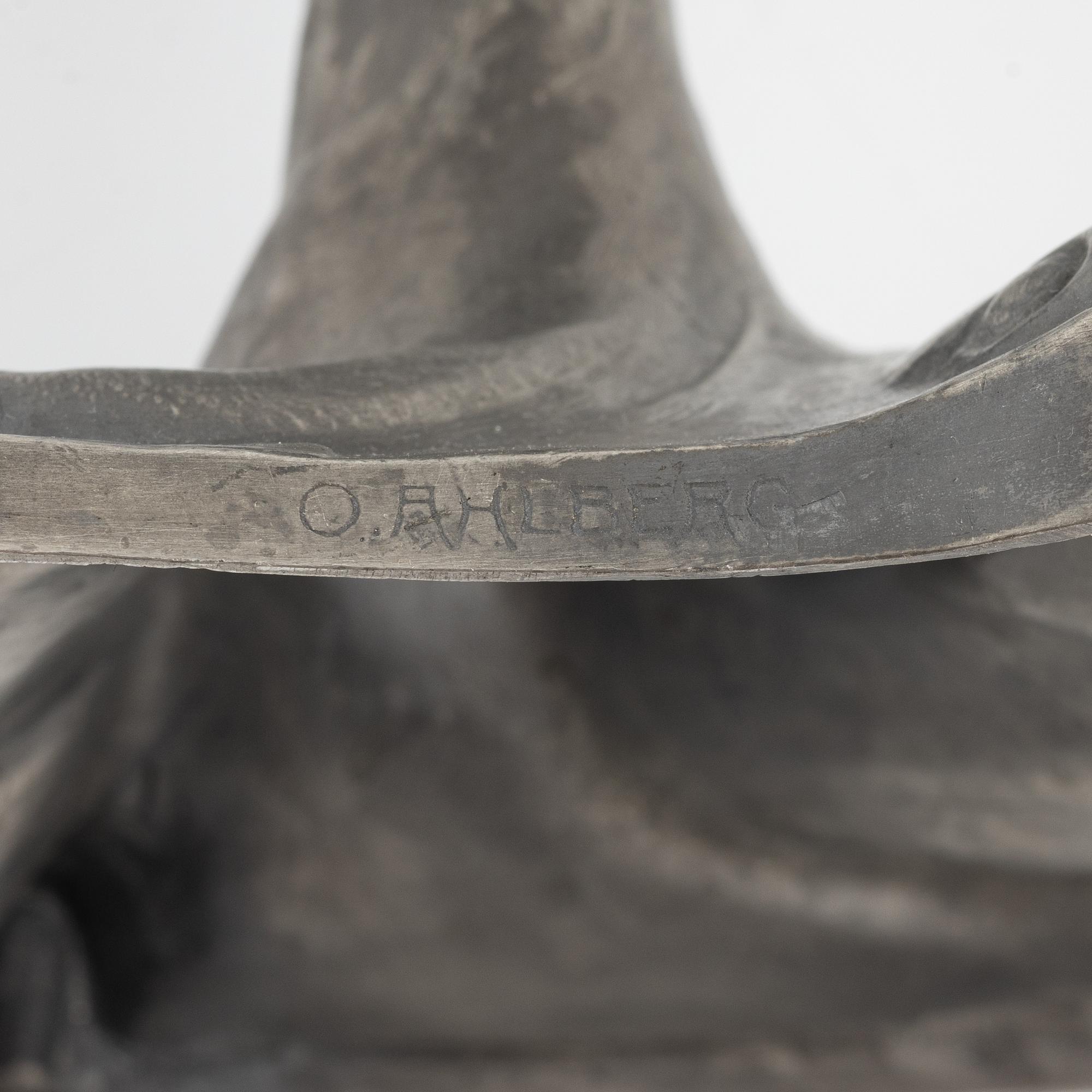 Olof Ahlberg, a six piece pewter writing set, Schreuder & Olsson, Stockholm.