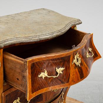 A Swedish Rococo 18th century commode presumably by Gustaf Foltiern (master in Stockholm 1771-1804).