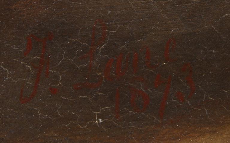 OKÄND KONSTNÄR, olja på duk, sign F. Lane, 1800-talets andra hälft.