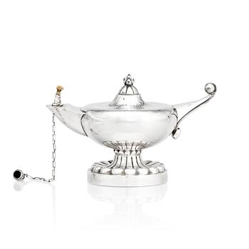 250. Georg Jensen, an 830/1000 silver table lighter in the shape of an oil lamp, Copenhagen 1915-1919, design nr 13.