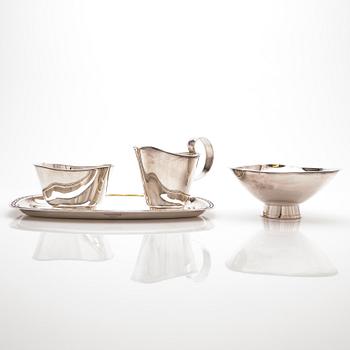 Gustaf Janson, 4 pieces, silver, C.G. Hallberg, 1956-1957, Stockholm.