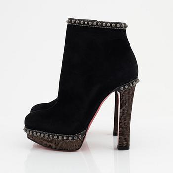 Christian Louboutin, a pair of suede and stud boots, size 36 1/2.